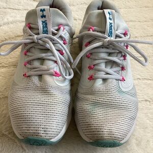 Under Armour Women Gray Pink Running Shoes Size 8